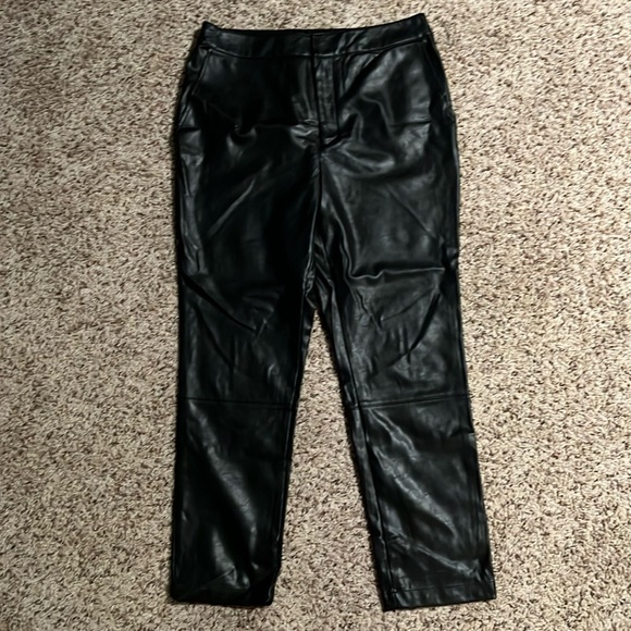 Size 12 express x negin mirsalehi black faux leather pants - Picture 2 of 4